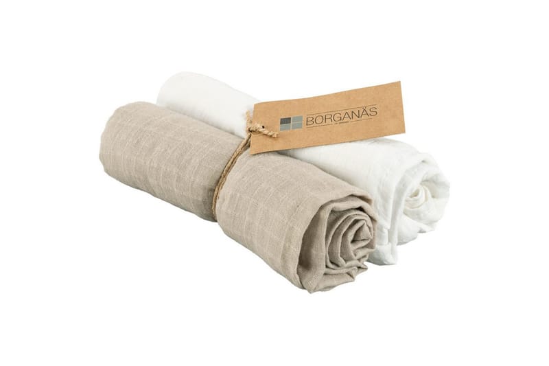 Musliinikääre 2-pack - Valkoinen/Hiekka (70 x 70 cm) - Sisustustuotteet - Lastenhuoneen sisustus - Vauvanpeitot