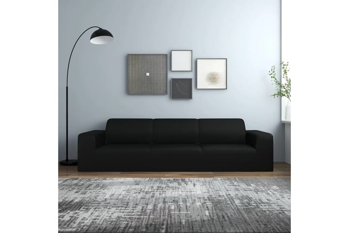 beBasic Joustava 4-istuttavan sohvan päällinen musta polyesteri jersey - Musta - Huonekalupäälliset