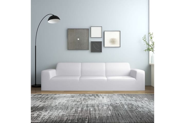 beBasic Joustava 4-istuttavan sohvan päällinen valk. polyesteri jersey - Valkoinen - Huonekalupäälliset