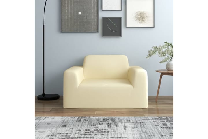 beBasic Joustava sohvanpäällinen kerma polyesteri jersey - Kerma - Huonekalupäälliset