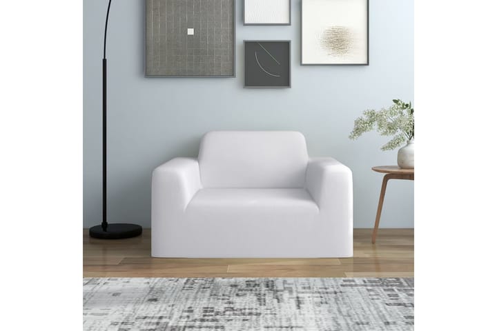 beBasic Joustava sohvanpäällinen valkoinen polyesteri jersey - Valkoinen - Huonekalupäälliset
