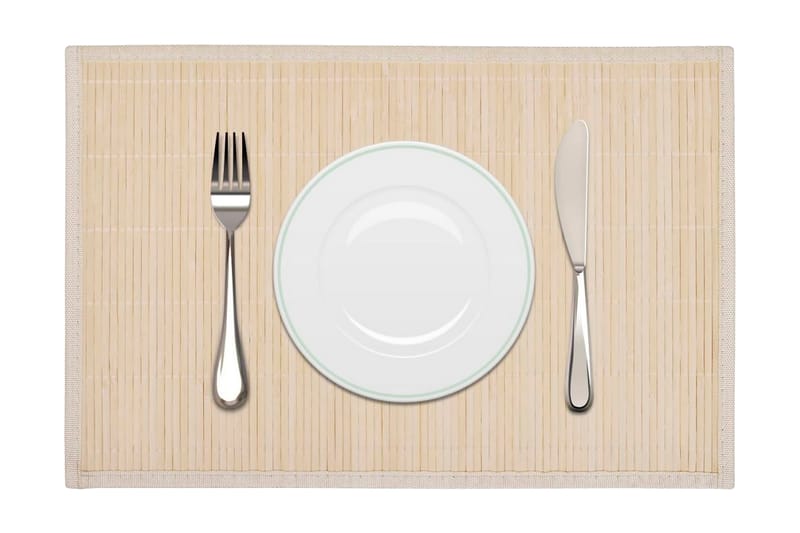 Bambu Tabletti 6 kpl 30 x 45 cm Luonnonväri - Beige - Pannunalunen - Pöytätabletti - Keittiötekstiilit