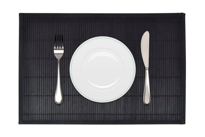 Bambu Tabletti 6 kpl 30 x 45 cm Musta - Musta - Pannunalunen - Pöytätabletti - Keittiötekstiilit