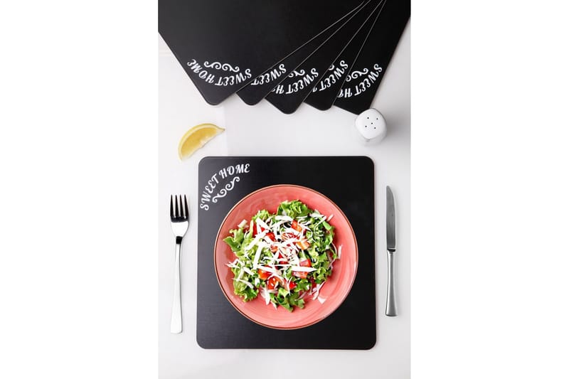 Pöytätabletit 6 -pak - Musta - Kodintekstiilit & matot - Keittiötekstiilit