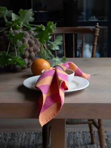 Rovik servetti 45x45 cm - Oranssi/vaaleanpunainen - Kodintekstiilit & matot - Keittiötekstiilit - Lautasliina kangas