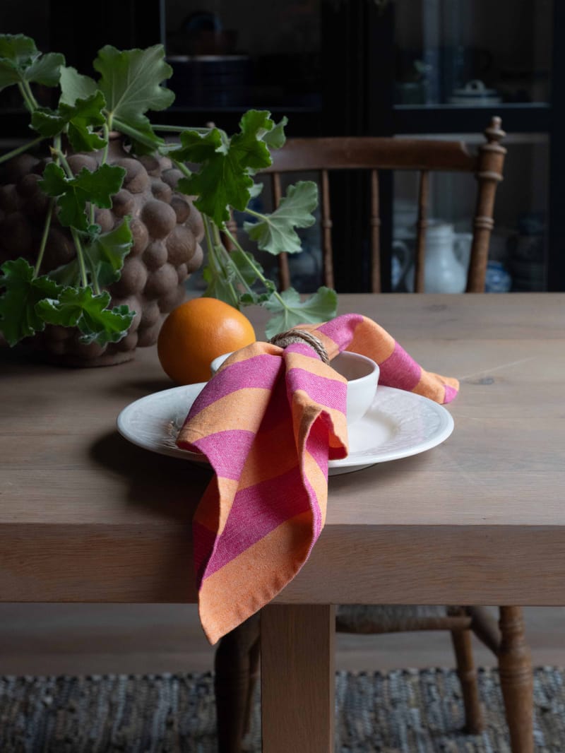 Rovik servetti 45x45 cm - Oranssi/vaaleanpunainen - Kodintekstiilit & matot - Keittiötekstiilit - Lautasliina kangas