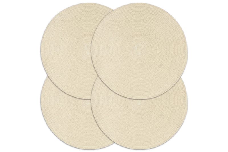 Tabletit 4 kpl kuvioton luonnollinen 38 cm pyöreä puuvilla - Ruskea - Kodintekstiilit & matot - Keittiötekstiilit