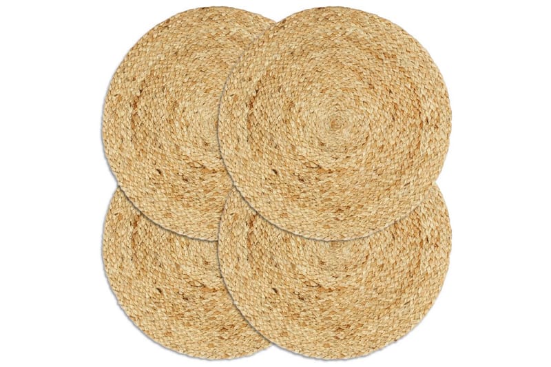 Tabletit 4 kpl luonnollinen 38 cm pyöreä juutti - Ruskea - Kodintekstiilit & matot - Keittiötekstiilit