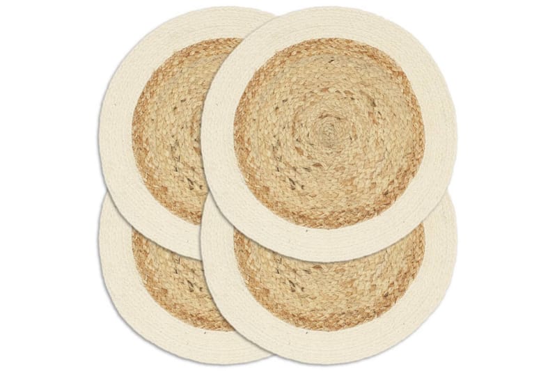 Tabletit 4 kpl luonnollinen 38 cm pyöreä juutti ja puuvilla - Ruskea - Kodintekstiilit & matot - Keittiötekstiilit