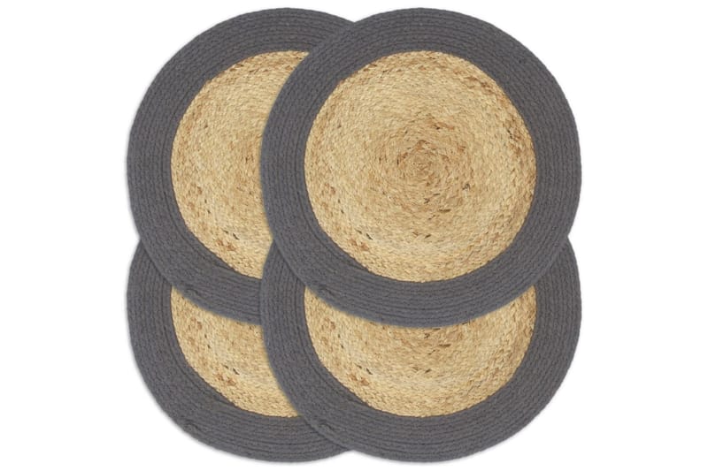 Tabletit 4kpl luonnollinen/antrasiitti 38cm juutti & - Harmaa - Kodintekstiilit & matot - Keittiötekstiilit