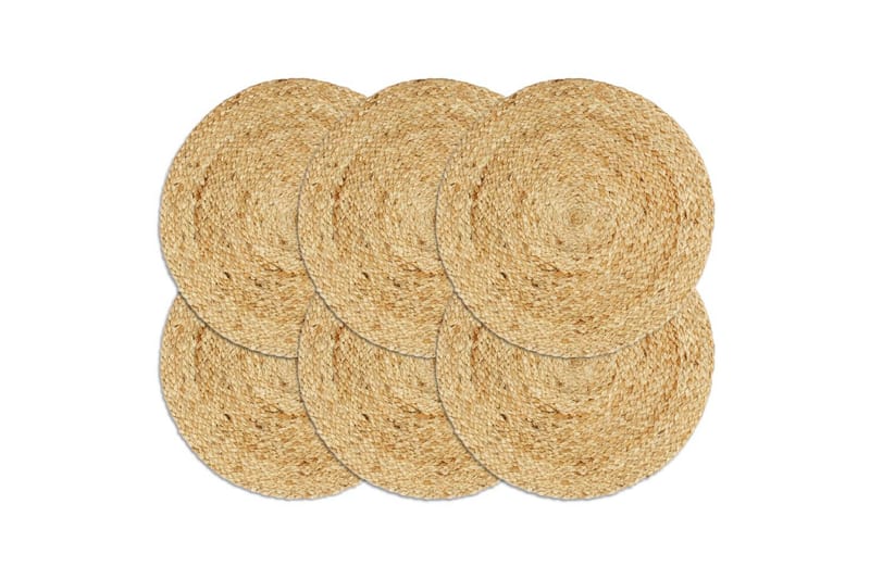 Tabletit 6 kpl luonnollinen 38 cm pyöreä juutti - Ruskea - Kodintekstiilit & matot - Keittiötekstiilit