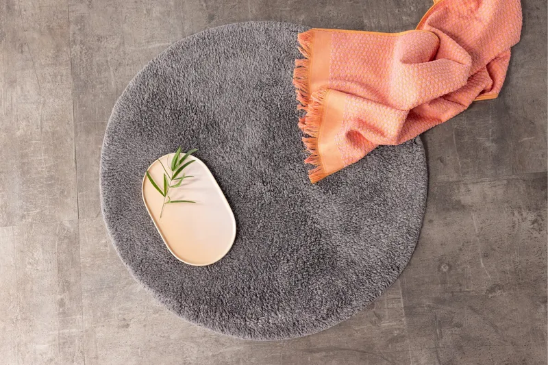 Kylpyhuonematto Valle 60 cm Pyöreä - Tummanharmaa - Kodintekstiilit & matot - Kylpyhuonetekstiilit - Kylpyhuoneen matto