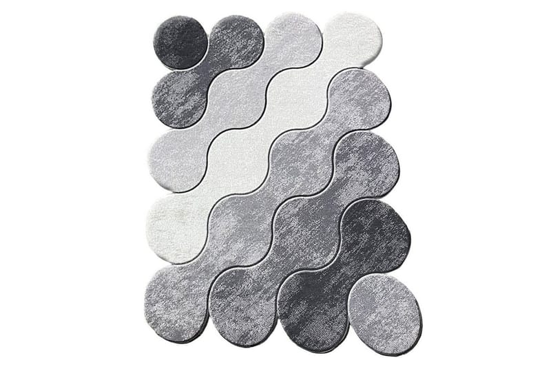 Kylpyhuoneen matto Ympyrä harmaa / vaaleanharmaa / valkoinen, Hiilenharmaa/Valkoinen/Vaaleanharmaa