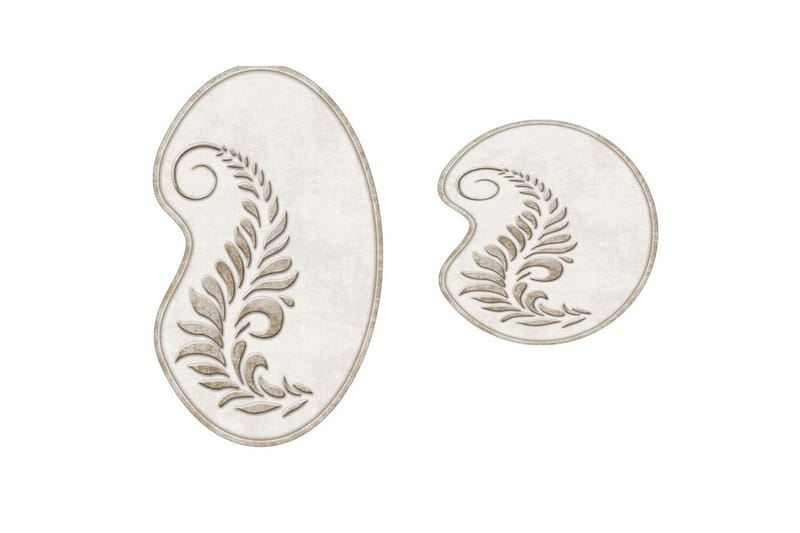 Kylpyhuoneen mattosetti (2 kappaletta) Elevate Kermainen, Kermanvalkoinen