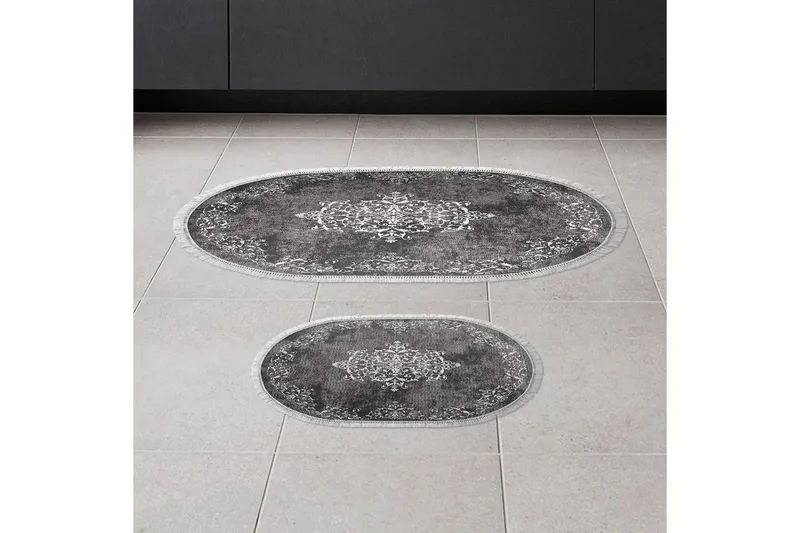 Kylpyhuoneen mattosetti (2 kappaletta) Winrel Harmaa - Vaaleanharmaa - Kodintekstiilit & matot - Kylpyhuonetekstiilit - Kylpyhuoneen matto