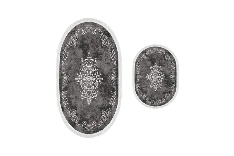 Kylpyhuoneen mattosetti (2 kappaletta) Winrel Harmaa, Vaaleanharmaa