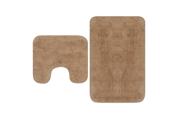 Kylpyhuoneen mattosarja 2 osaa kangas beige - Beige - Kylpyhuoneen matto