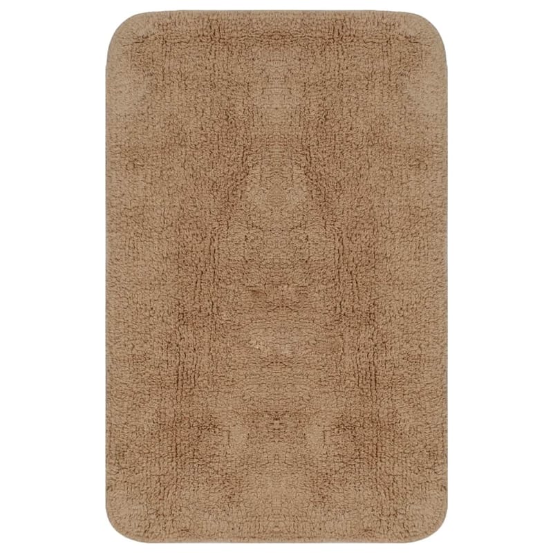 Kylpyhuoneen mattosarja 2 osaa kangas beige - Beige - Kodintekstiilit & matot - Kylpyhuonetekstiilit - Kylpyhuoneen matto