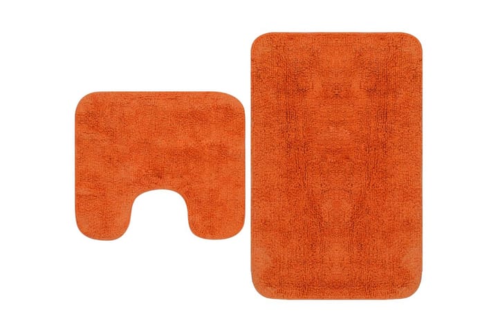 Kylpyhuoneen mattosarja 2 osaa kangas oranssi - Oranssi - Kylpyhuoneen matto