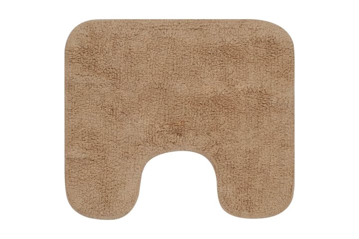 Kylpyhuoneen mattosarja 3 osaa kangas beige - Beige - Kylpyhuoneen matto
