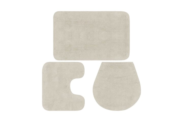 Kylpyhuoneen mattosarja 3 osaa kangas valkoinen - Valkoinen - Kylpyhuoneen matto