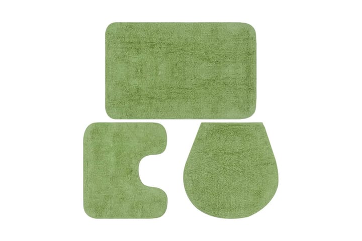 Kylpyhuoneen mattosarja 3 osaa vihreä - Vihreä - Kylpyhuoneen matto