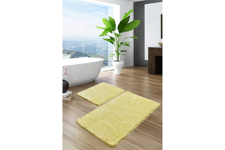 Kylpyhuonematto Baray 2 kpl - Keltainen - Kylpyhuoneen matto