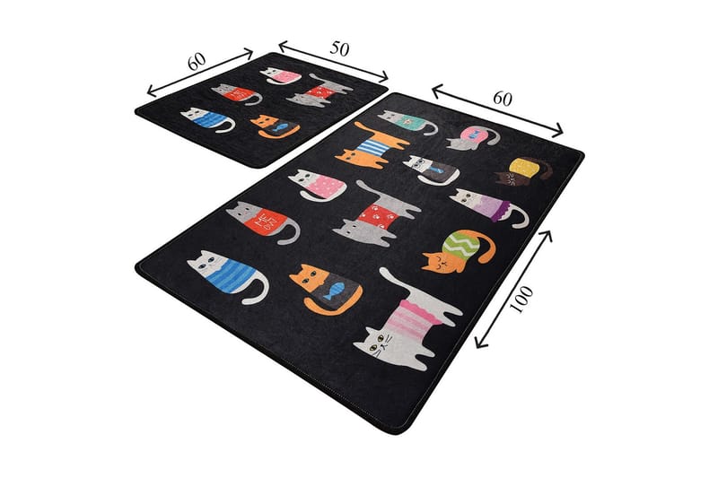 Kylpyhuonematto Baray 2 kpl - Monivärinen - Kodintekstiilit & matot - Kylpyhuonetekstiilit - Kylpyhuoneen matto