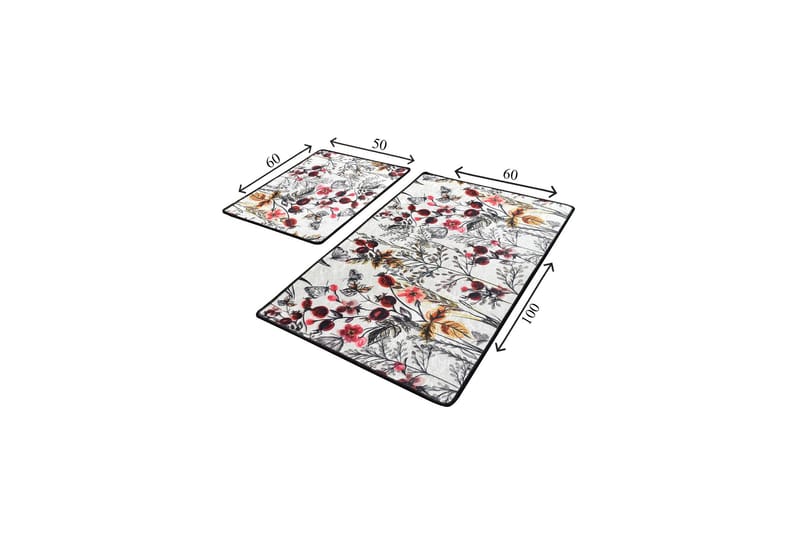 Kylpyhuonematto Baray 2 kpl - Monivärinen - Kodintekstiilit & matot - Kylpyhuonetekstiilit - Kylpyhuoneen matto