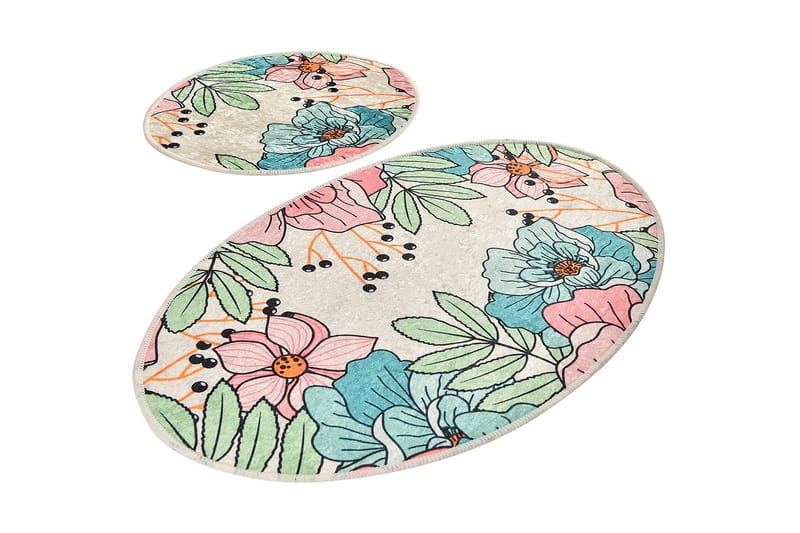 Kylpyhuonematto Baray 2 kpl - Monivärinen - Kodintekstiilit & matot - Kylpyhuonetekstiilit - Kylpyhuoneen matto