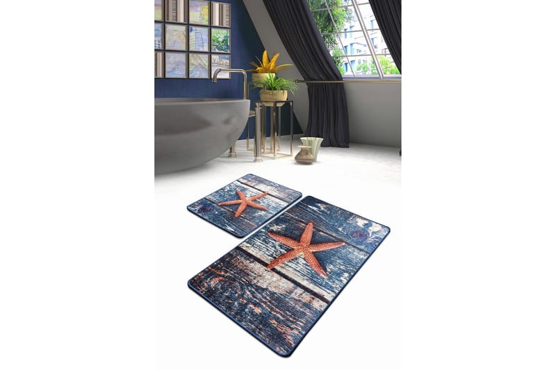 Kylpyhuonematto Baray 2 kpl - Monivärinen - Kodintekstiilit & matot - Kylpyhuonetekstiilit - Kylpyhuoneen matto