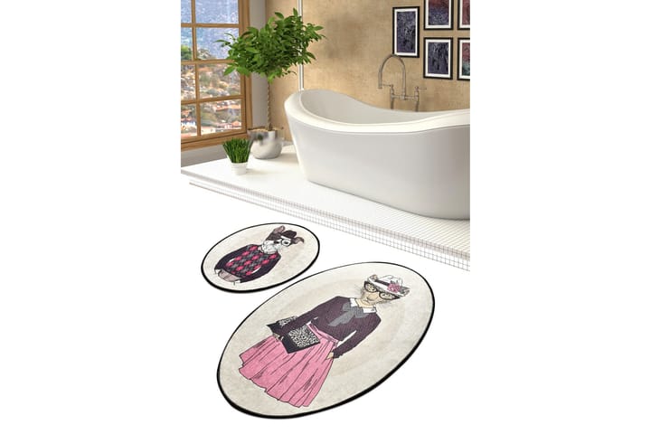 Kylpyhuonematto Baray 2 kpl - Monivärinen - Kylpyhuoneen matto