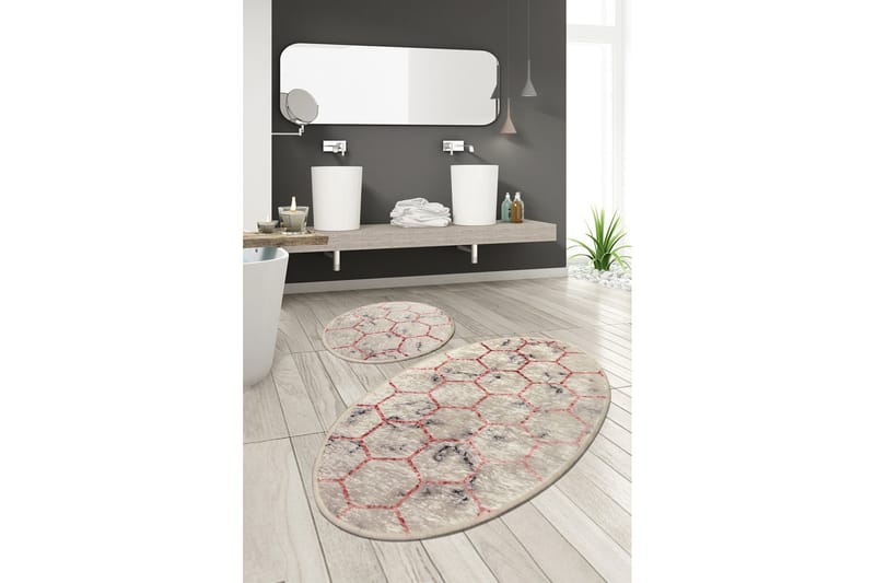 Kylpyhuonematto Baray 2 kpl - Monivärinen - Kodintekstiilit & matot - Kylpyhuonetekstiilit - Kylpyhuoneen matto