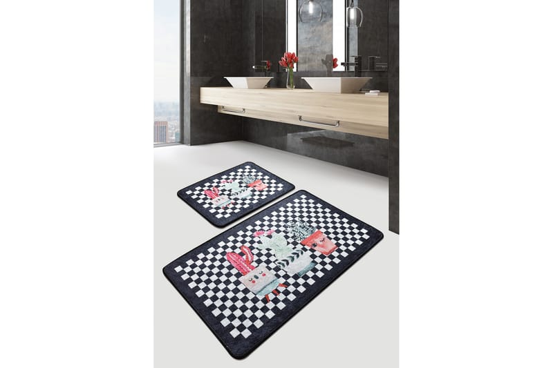 Kylpyhuonematto Baray 2 kpl - Monivärinen - Kodintekstiilit & matot - Kylpyhuonetekstiilit - Kylpyhuoneen matto