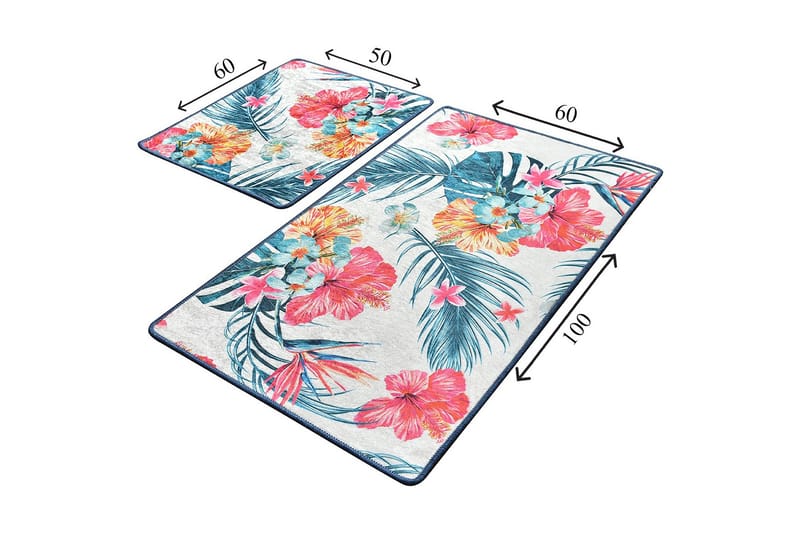 Kylpyhuonematto Baray 2 kpl - Monivärinen - Kodintekstiilit & matot - Kylpyhuonetekstiilit - Kylpyhuoneen matto