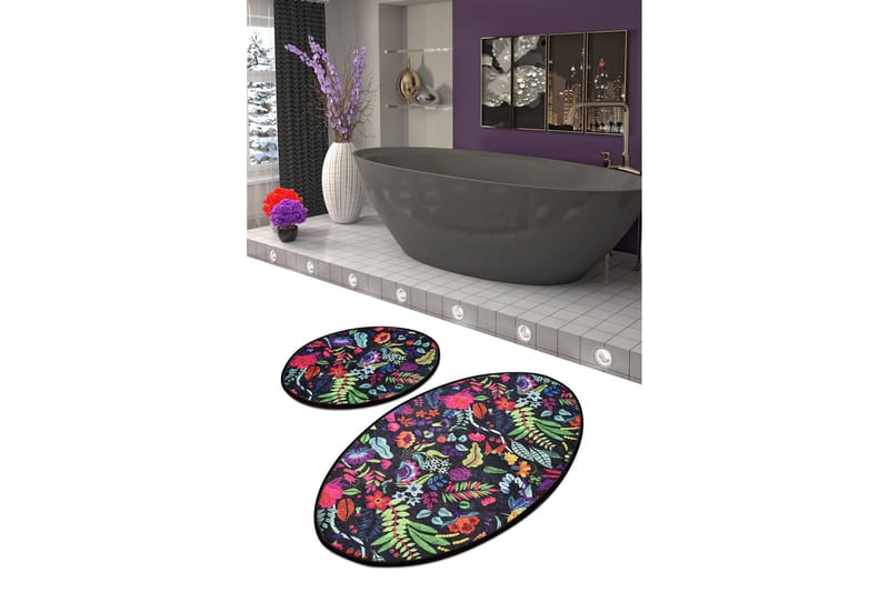 Kylpyhuonematto Baray 2 kpl - Monivärinen - Kodintekstiilit & matot - Kylpyhuonetekstiilit - Kylpyhuoneen matto