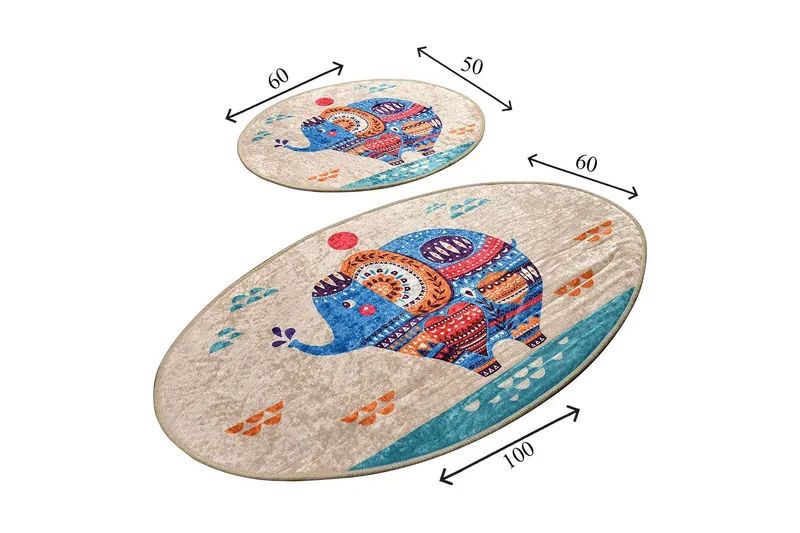 Kylpyhuonematto Baray 2 kpl - Monivärinen - Kodintekstiilit & matot - Kylpyhuonetekstiilit - Kylpyhuoneen matto