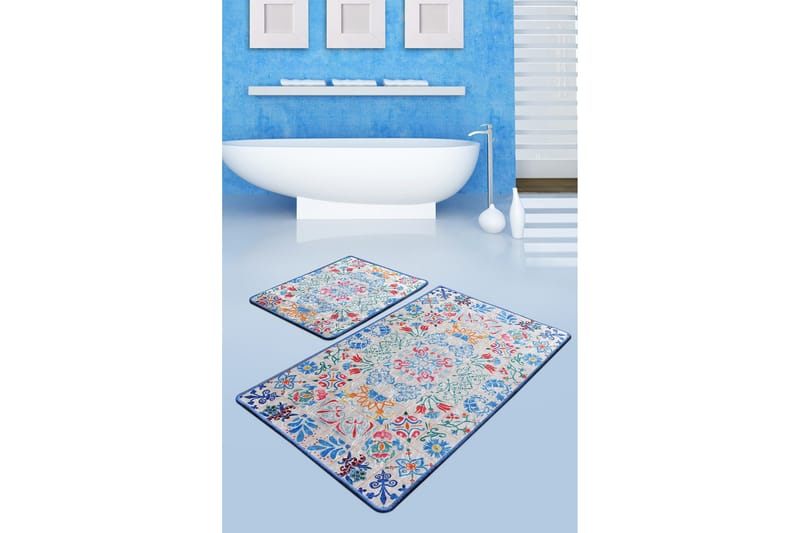 Kylpyhuonematto Baray 2 kpl - Monivärinen - Kodintekstiilit & matot - Kylpyhuonetekstiilit - Kylpyhuoneen matto