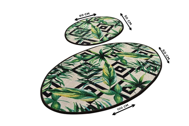 Kylpyhuonematto Baray 2 kpl - Monivärinen - Kodintekstiilit & matot - Kylpyhuonetekstiilit - Kylpyhuoneen matto