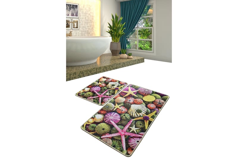 Kylpyhuonematto Baray 2 kpl - Monivärinen - Kodintekstiilit & matot - Kylpyhuonetekstiilit - Kylpyhuoneen matto