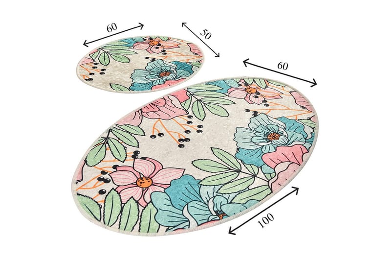 Kylpyhuonematto Baray 2 kpl - Monivärinen - Kodintekstiilit & matot - Kylpyhuonetekstiilit - Kylpyhuoneen matto