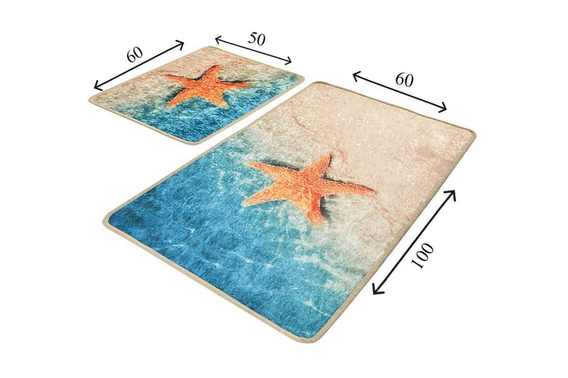 Kylpyhuonematto Baray 2 kpl - Monivärinen - Kodintekstiilit & matot - Kylpyhuonetekstiilit - Kylpyhuoneen matto