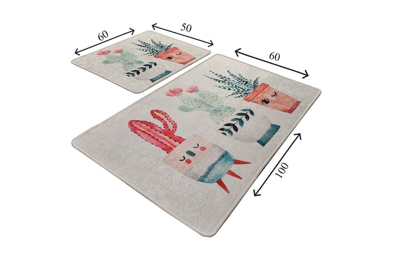 Kylpyhuonematto Baray 2 kpl - Monivärinen - Kodintekstiilit & matot - Kylpyhuonetekstiilit - Kylpyhuoneen matto