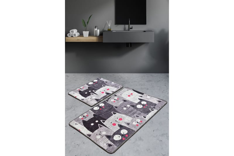 Kylpyhuonematto Baray 2 kpl - Monivärinen - Kodintekstiilit & matot - Kylpyhuonetekstiilit - Kylpyhuoneen matto