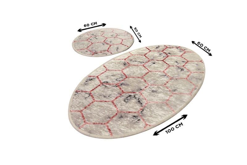 Kylpyhuonematto Baray 2 kpl - Monivärinen - Kodintekstiilit & matot - Kylpyhuonetekstiilit - Kylpyhuoneen matto