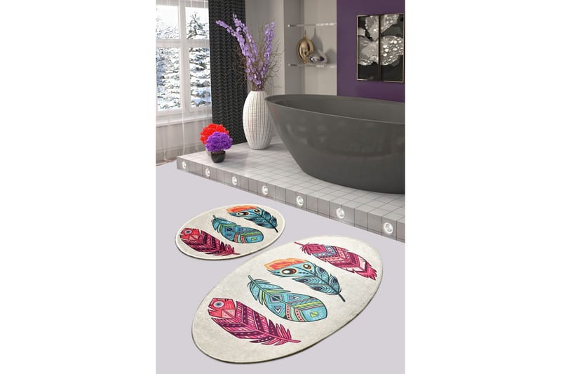 Kylpyhuonematto Baray 2 kpl - Monivärinen - Kodintekstiilit & matot - Kylpyhuonetekstiilit - Kylpyhuoneen matto