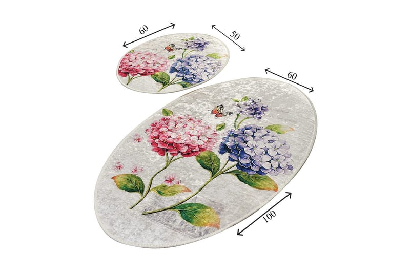 Kylpyhuonematto Baray 2 kpl - Monivärinen - Kodintekstiilit & matot - Kylpyhuonetekstiilit - Kylpyhuoneen matto