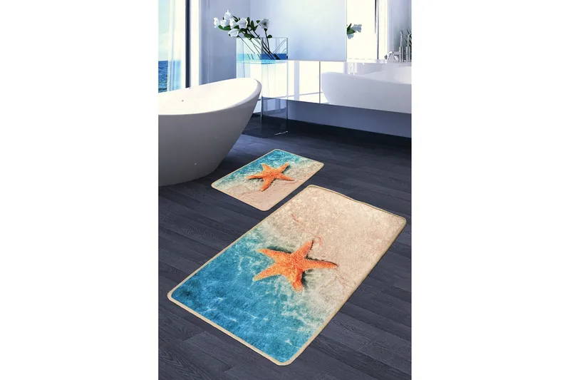 Kylpyhuonematto Baray 2 kpl - Monivärinen - Kodintekstiilit & matot - Kylpyhuonetekstiilit - Kylpyhuoneen matto