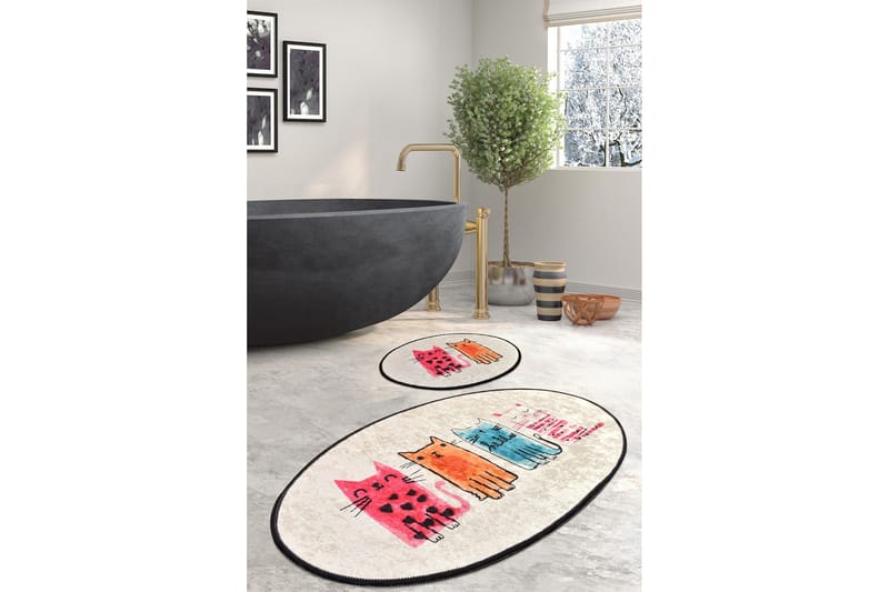 Kylpyhuonematto Baray 2 kpl - Monivärinen - Kodintekstiilit & matot - Kylpyhuonetekstiilit - Kylpyhuoneen matto