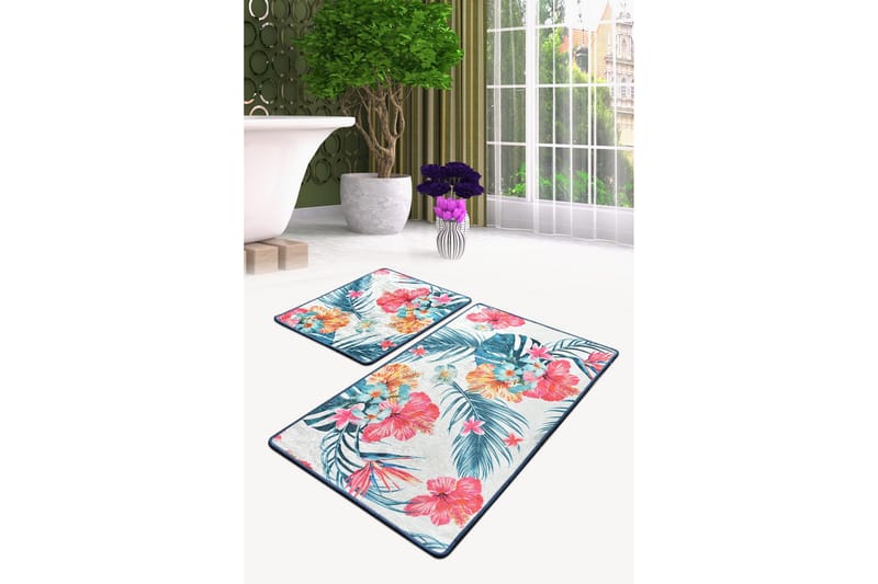 Kylpyhuonematto Baray 2 kpl - Monivärinen - Kodintekstiilit & matot - Kylpyhuonetekstiilit - Kylpyhuoneen matto